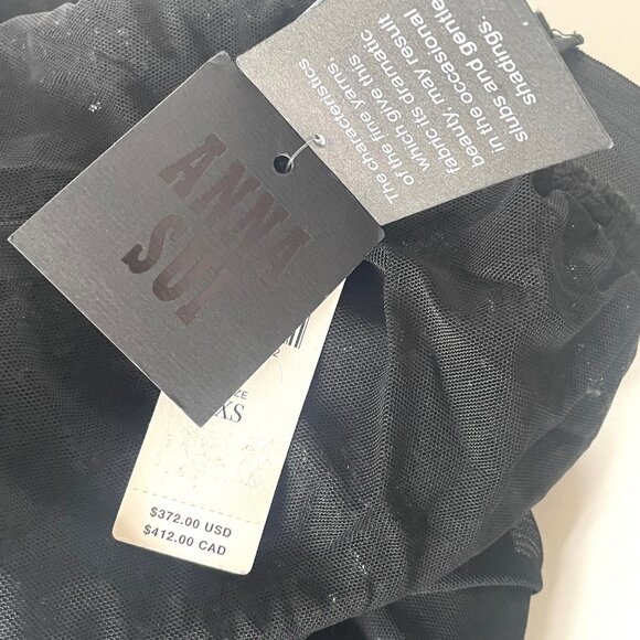 Anna Sui Sequin Pencil Skirt XS Black Plaid Anthropologie - Picture 15 of 16